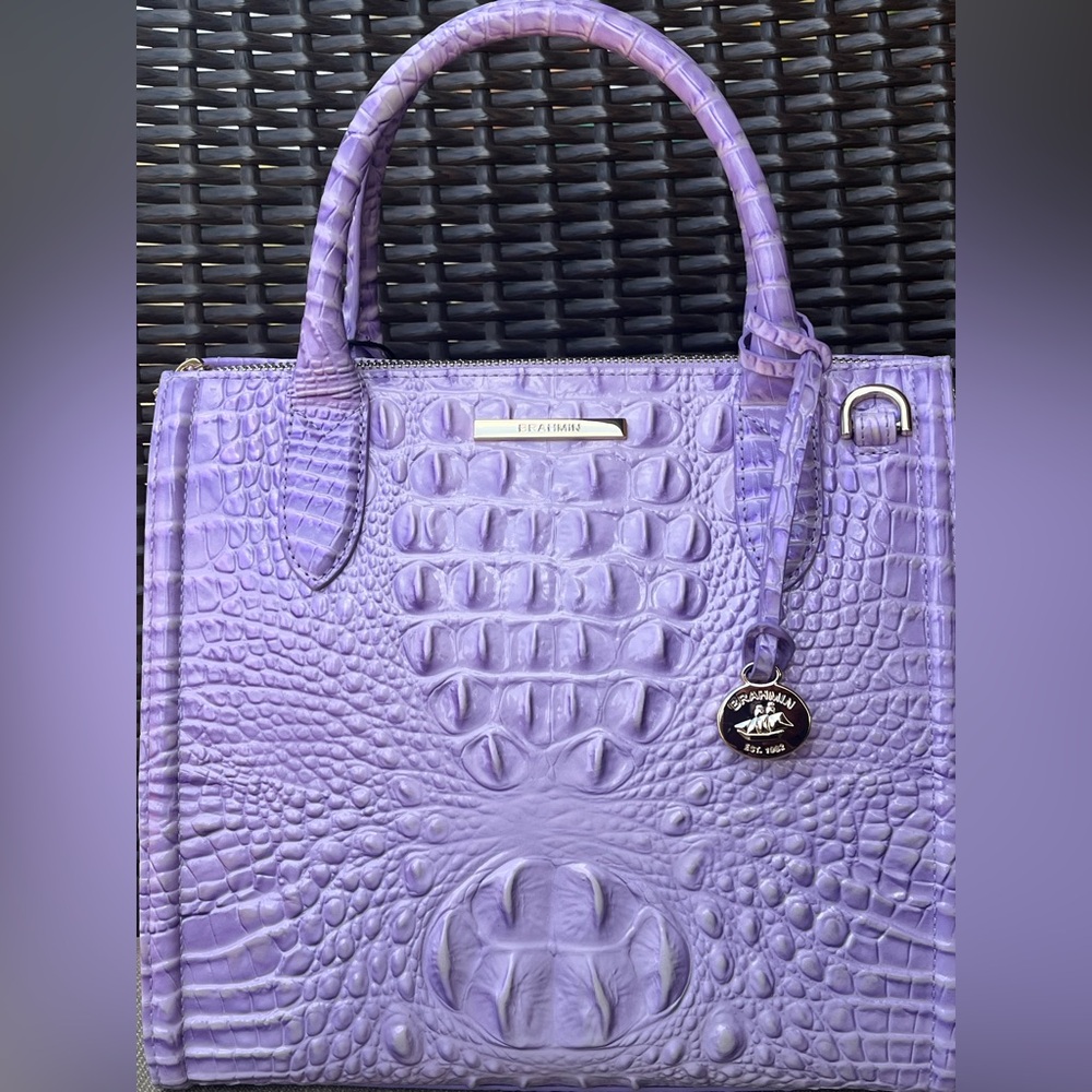 NWT BRAHMIN SET Small Caroline & Coin Wallet in GENTLE LAVENDER - Picture 4 of 17